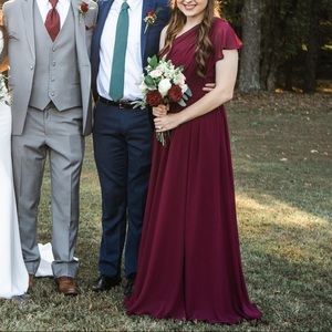 Morilee Bordeaux Bridesmaid Dress